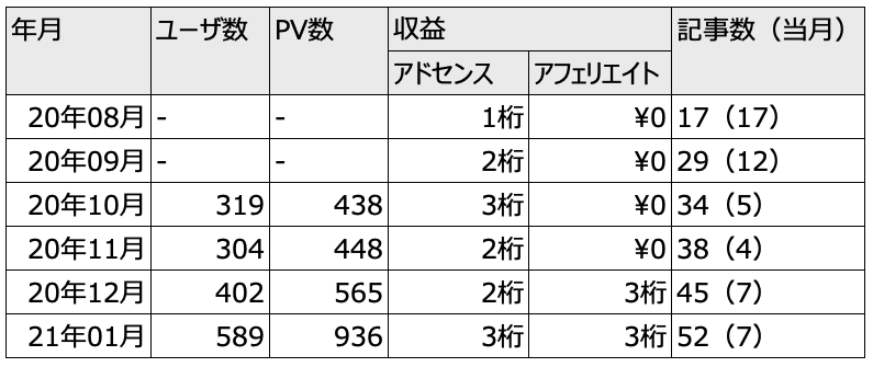 【ブログ運営報告】開設6ヶ月目のPVと収益（月間1000PV目前）